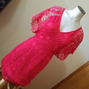 LULUS RED LACE DRESS